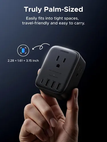 Vista 5 de UGREEN 20W 8-Port Multi Outlet Extender Protector de sobretensiones Regleta