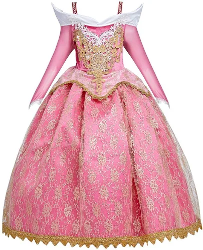 Vista 2 de REXREII Disfraz de princesa para niñas disfraz de belleza para dormir disfraz de Halloween cosplay Navidad fiesta de cumpleaños accesorios