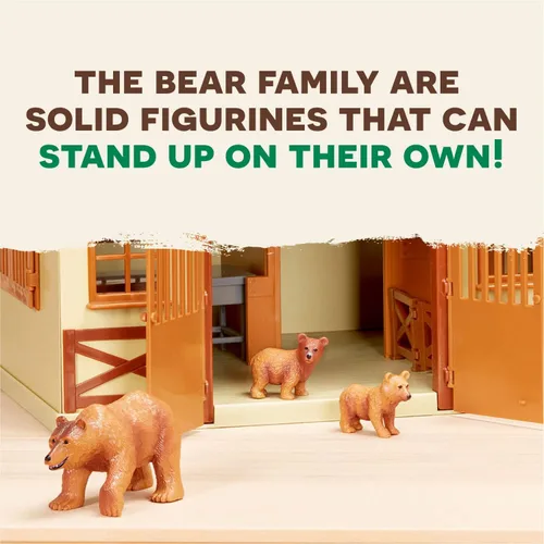 Vista 6 de Terra by Battat Conjunto familiar realista de oso pardo - 4 figuras de animales de plástico para niños, animales educativos de zoológico y juguetes