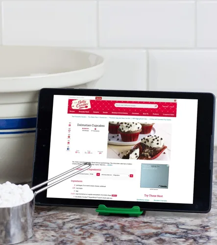 Vista 6 de Cestari Soporte para recetas para teléfonos inteligentes y tabletas, mantén tu teléfono, Kindle o iPad cómodo mientras cocinas - Soporte original