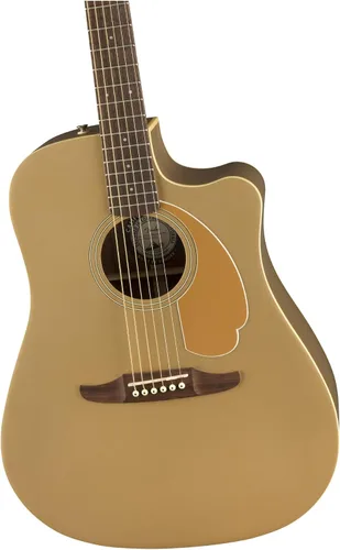 Vista 4 de Fender Redondo Player - Guitarra acústica, con garantía de 2 años, bronce satinado, diapasón de nogal