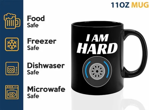 Vista 3 de Taza de café Racer de 11 onzas, color negro, I'm Hard - Fuel Speed Racer Car Guys Circuit Automotive Racing Boy Regalos para él, papá, hombres, novio