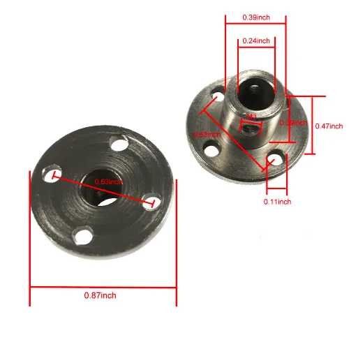 Vista 2 de 2 conectores de acoplamiento de brida de 0.236 in con acoplador modelo llave BRINGSMART 2pcs 6mm Flange Coupling Connector with Wrench Rigid Axis