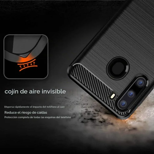 Vista 3 de Asuwish Funda compatible con Samsung Galaxy A21, protector de pantalla de vidrio templado y accesorios para celda, fundas delgadas de silicona suave