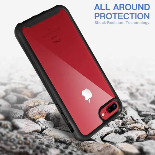 Vista 5 de IDweel Funda para iPhone 8 Plus/7 Plus, carcasa resistente a prueba de golpes con protector de pantalla integrado, funda híbrida resistente a