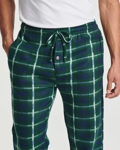 Vista 4 de Real Essentials - Paquete de 3 Pantalones de pijama de forro polar para hombre, para descansar (disponibles en tallas grandes y altas)