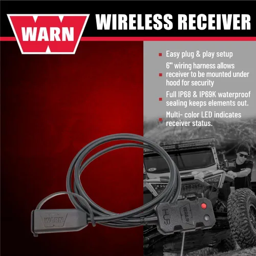 Vista 3 de WARN 103945 Receptor inalámbrico HUB y aplicación de teléfono - para cabrestantes de camiones (Zeon, VR, VR EVO) Bluetooth Compatible, Wireless