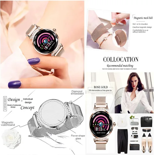 Vista 4 de H2 Reloj Inteligente Presión Arterial Monitor de Ritmo Cardíaco Deporte Impermeable Pulsera Nuevo Fitness Tracker