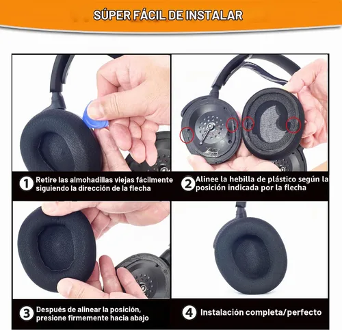 Vista 6 de Defean Almohadillas para Steelseries Arctis Nova Pro Wireless/Nova Elite Tela transpirable negra