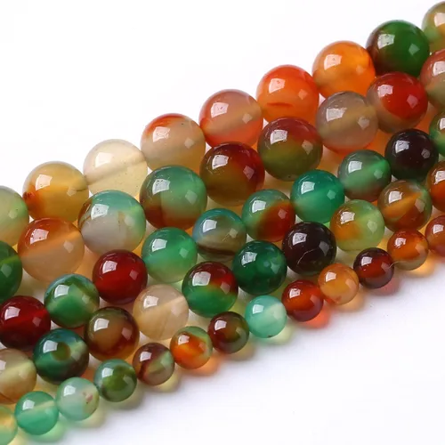Vista 228 de 100 cuentas de piedra multicolor natural de 0.236 pulgadas (0.236 in), cuentas espaciadoras sueltas redondas para hacer pulseras, collares, aretes