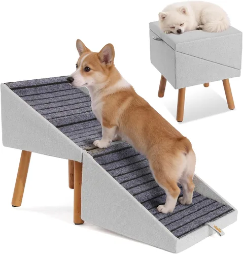 Vista 12 de Rampa para mascotas para camas altas de 21.06 pulgadas de alto Camello ámbar