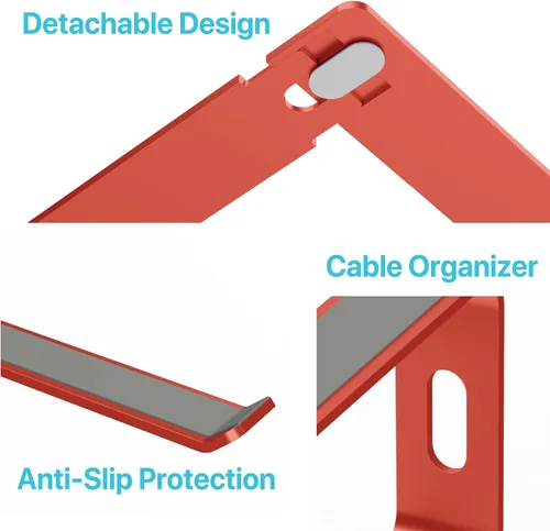 Vista 6 de BLACK+DECKER Soporte ergonómico para laptop para escritorio, soporte ergonómico para computadora portátil, compatible con MacBook Notebook, soporte