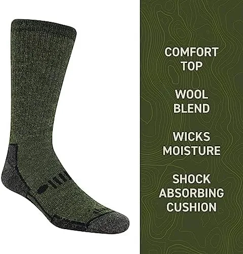 Vista 4 de Jeep Men's Heavy Duty Wool Crew Socks-2 Pair Pack-Cushioned Comfort