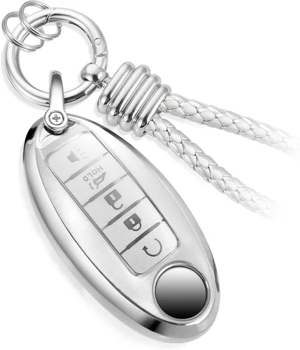 Vista 46 de Funda para Llavero Mercedes con Llavero de Cuerda Trenzada de Metal, Funda de Llave Suave Mejorada para Carcasa de Llavero Remoto Inteligente Sin