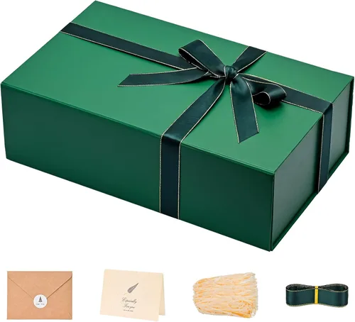 Vista 31 de LIFELUM Square Gift Box with Magnetic Lid, Card, Sticker, Ribbon, Shredded Paper Filler for Business, Wedding, Birthdays