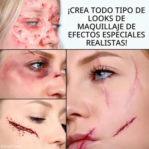 Vista 5 de Kit de maquillaje Mehron Special FX All-Pro Kit profesional completo para escenario Efectos especiales para teatro, Halloween y cosplay