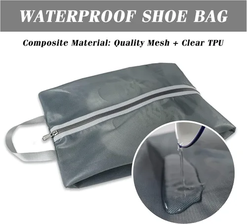 Vista 4 de Moyad Bolsa de zapatos de viaje para hombres y mujeres, paquete de 2 bolsas grandes XXL con cremallera, organizador de zapatos, bolsa