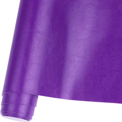 Vista 11 de Rollo de hojas de piel sintética de color liso liso de 12 x 53 pulgadas, muy adecuadas para hacer manualidades, aretes de cuero, lazos, costura Azul