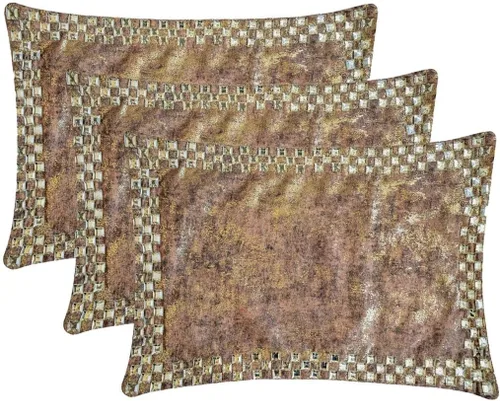 Vista 148 de The HomeCentric Fundas de almohada lumbares doradas de 12 x 14 pulgadas (11.8 x 13.8 in), de piel sintética, con diseño de animales, estilo moderno