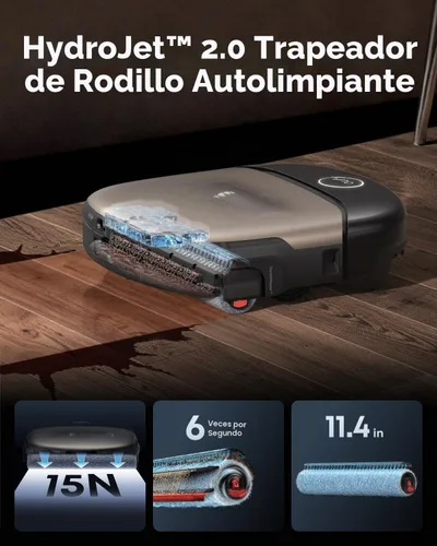Vista 3 de eufy Omni S2 Robot Aspirador y Trapeador Combo, 30,000 Pa, 99,99% de Negro
