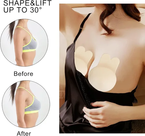 Vista 6 de ONESING 2-4 Pairs Nipple Covers for Women Sticky Bra Reusable Adhesive Invisible Bra Nipple Pasties