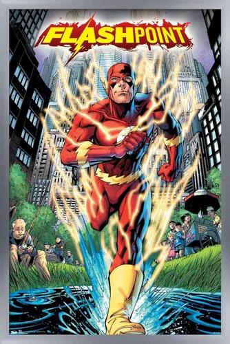 Vista 10 de Trends International DC Comics-The Flash-Flashpoint - Póster de pared, 14.725 x 22.375 pulgadas, versión enmarcada de madera de granero