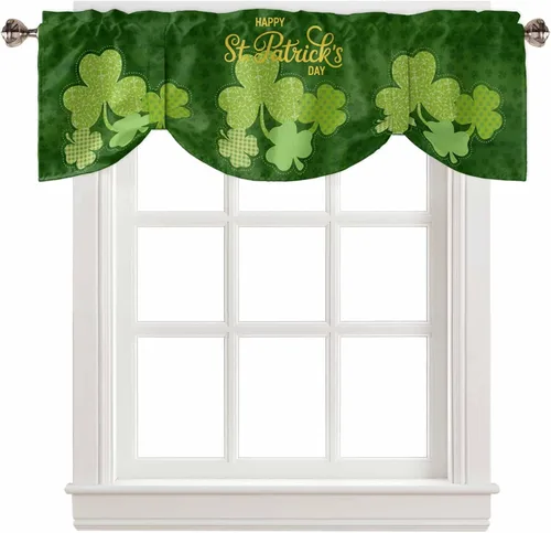 Vista 35 de Cortinas de cocina de Navidad, cenefa semitransparente ajustable con lazo, muñeco de nieve, copo de nieve, bolsillo para barra, tratamiento