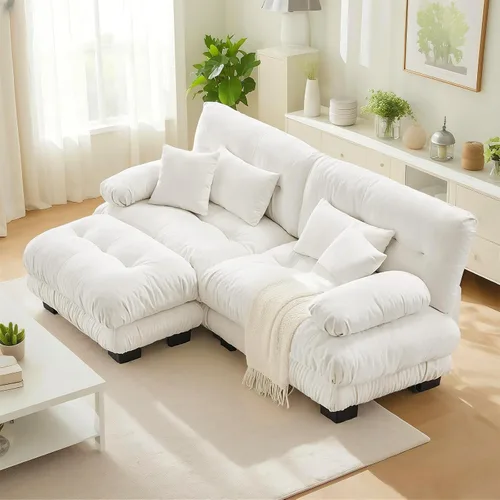 Vista 24 de SoarFlash Moderno sofá reclinable de terciopelo para sala de estar, sofá biplaza para apartamento, sofá de almacenamiento con marco de madera Azul