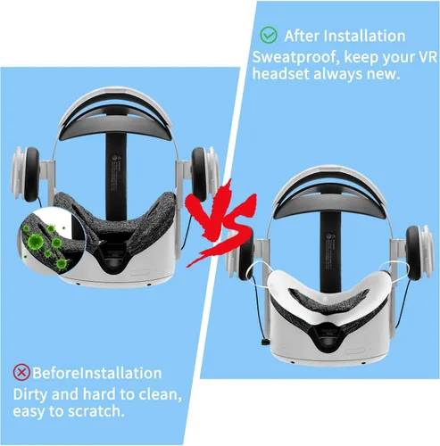 Vista 3 de VR Face Cover, Oculus Sweat Guard Compatible with Vision Pro Meta Quest 3, Disposable Eye Mask Cover Face Pads VR Oculus Accessories (30)
