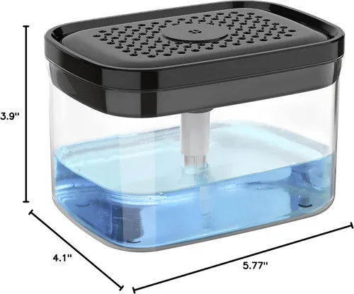 Vista 7 de MR.SIGA Dispensador de Jabón para Platos de Cocina, Portacepillas Premium 2 en 1, Dispensador de Bomba de Jabón para Lavado de Platos para Encimera