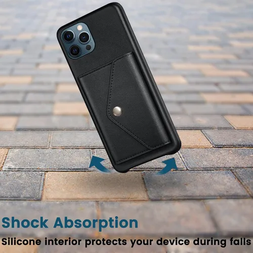 Vista 7 de XcaseBar Funda tipo cartera para iPhone 13 Pro Max de 6.7 pulgadas, tarjetero para tarjetas de crédito, funda de cuero PU para Apple 13ProMax, funda