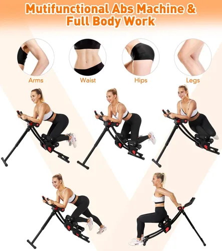 Vista 5 de Ab Workout Equipment, Ab Machine for Women, Adjustable Core Abdominal Exercise Fitness Equipment, Foldable Waist Trainer Ab Crunch Home Gym Systems