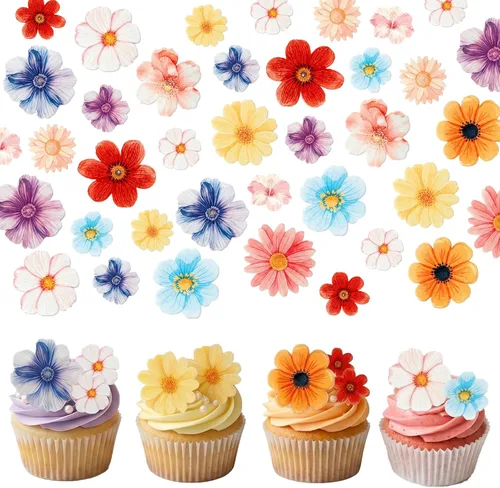 Vista 14 de 80 piezas comestibles de papel de oblea para decoración de pasteles