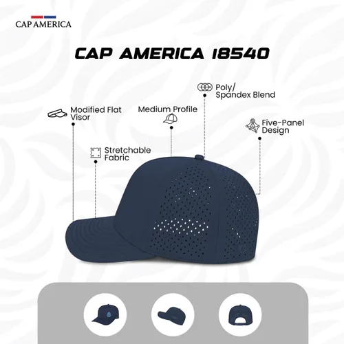 Vista 3 de Cap America i8540 - Tapa de 5 paneles perforada resistente al agua con protección UV y cierre ajustable