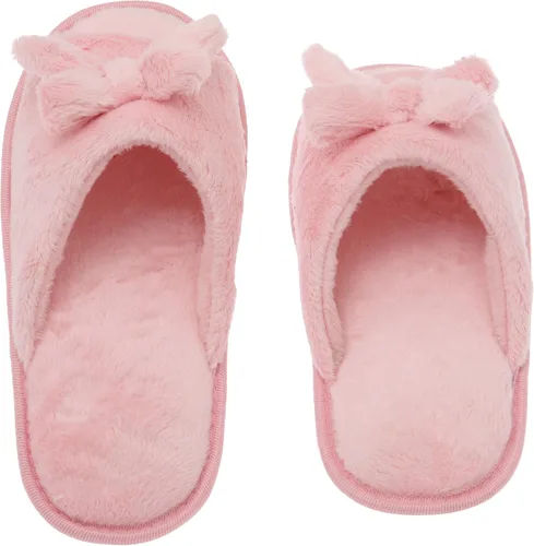 Vista 2 de Pantuflas de espuma viscoelástica con lazo de mariposa para mujer W1-10-pink-5-6 Rosado 1