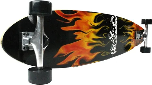 Vista 3 de KROWN Longboards RED Flame Complete Longboard Pintail