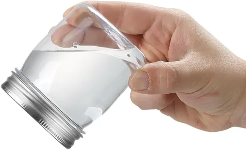 Vista 3 de Tarros de plástico reutilizables con tapa hermética plateada, tarros transparentes de 8 onzas para alimentos secos, café, sin BPA