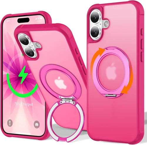 Vista 139 de UMIONE - Funda con diseño de anillo magnético giratorio de 360° para iPhone 11, soporte de bucle invisible integrado, compatible con Magsafe, funda