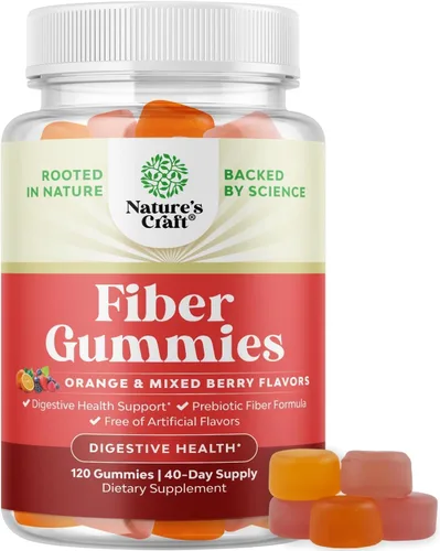 Vista 10 de Gomitas de fibra prebiótica sabrosas para adultos, suplemento alto en fibra, vitaminas para adultos con raíz de achicoria soluble en prebióticos