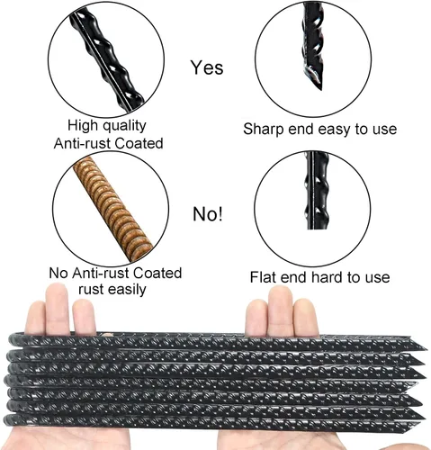 Vista 3 de Estacas de viento para trampolín de 12 pulgadas, anclajes resistentes en forma de U Kits de anclaje de amarre para cama elástica resistente