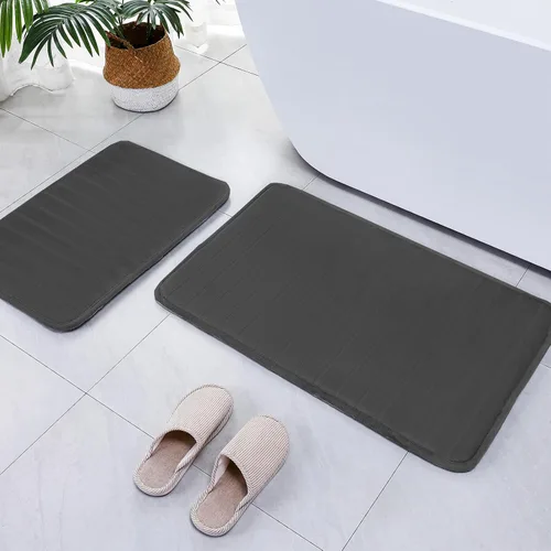 Vista 31 de SWEMSTAR Alfombra de baño de espuma viscoelástica con alfombra de inodoro, tapete de baño absorbente de agua para suelo de baño, antideslizante