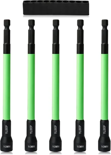Vista 8 de Juego de tuercas de impacto de 150 mm con 1/4" 5/16" 3/8" de potencia magnética, juego de brocas de taladro hexagonal para llave de impacto, juego