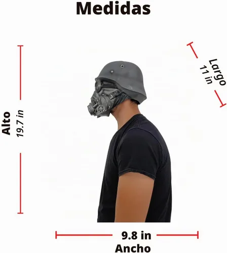 Vista 2 de Ghoulish - Máscara de látex para adultos de guerra química