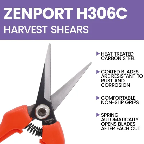 Vista 4 de Zenport Cizalla de la cosecha del estilo euro H306, hoja curvada del acero de carbono