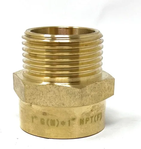 Vista 4 de Adaptador de latón sin plomo Cascada, rosca G británica BSPP macho a NPT hembra (1" x 1" (1 pieza))