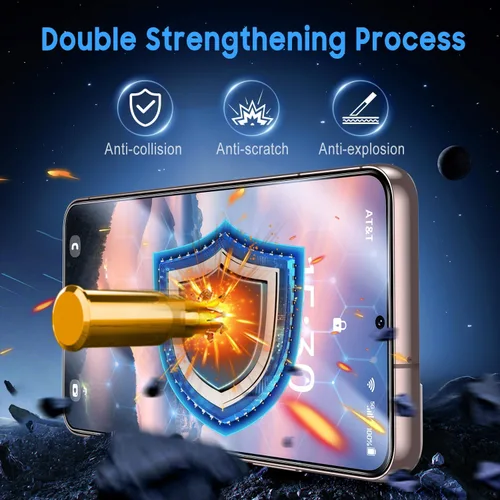 Vista 3 de Uyiton UnBreak-Glass - Protector de pantalla para Samsung Galaxy S22, soporte ultrasónico de huellas dactilares, marco de alineación automática