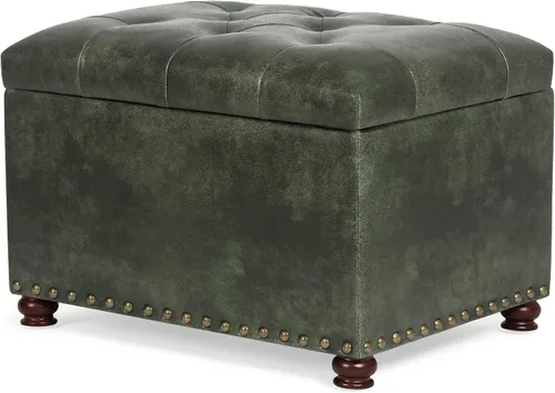 Vista 19 de Joveco Otomana rectangular de 24" con almacenamiento para sala de estar, banco tapizado con asiento y reposapiés con tapa abatible, reposapiés