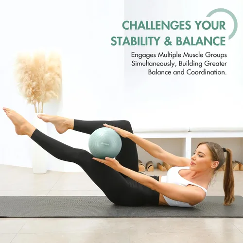 Vista 4 de Pelota de pilates de 9 pulgadas, pequeña pelota de ejercicio entre las rodillas para terapia física, pequeña yoga para pilates, yoga y entrenamiento