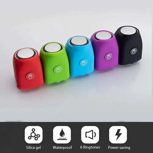 Vista 2 de Bocina de bicicleta eléctrica, campana de bicicleta de 100 dB, campanas de bicicleta súper fuertes, impermeables, múltiples modos de sonido