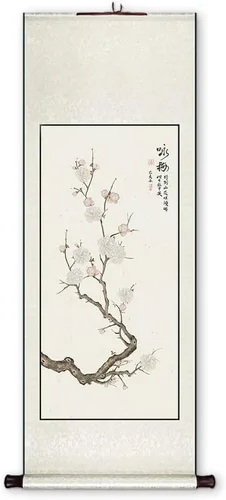 Vista 13 de Xzhipeng Pergamino Pintura colgante vertical Flor pájaro Pintura china Porche Pasillo Pasillo Pintura colgante Pergamino Sala de estar Comedor